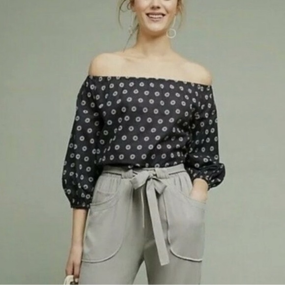 Maeve black and White Patterned Blouse - Picture 5 of 5